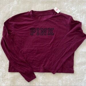 Pink VS Long Sleeve Cropped Top